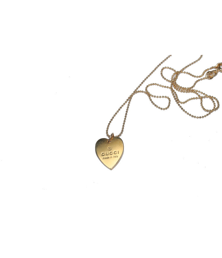 gold gucci heart necklace