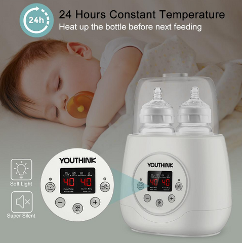 5 in 1 Milk Warmer Heater with Double Bottle Sterilizer