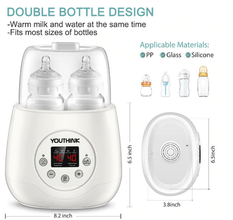 5 in 1 Milk Warmer Heater with Double Bottle Sterilizer