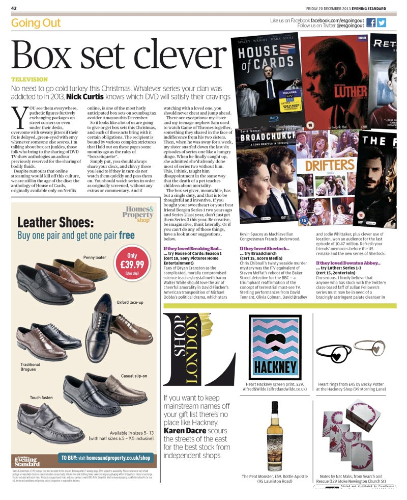 Evening Standard | Friday 20 December 2013 | Alfred & Wilde