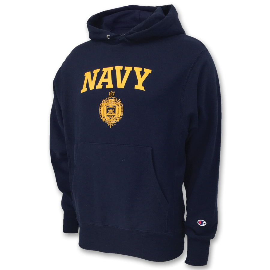 U.S. Navy Sweatshirts: USNA Issue Champion Reverse Weave Hoodie in Navy