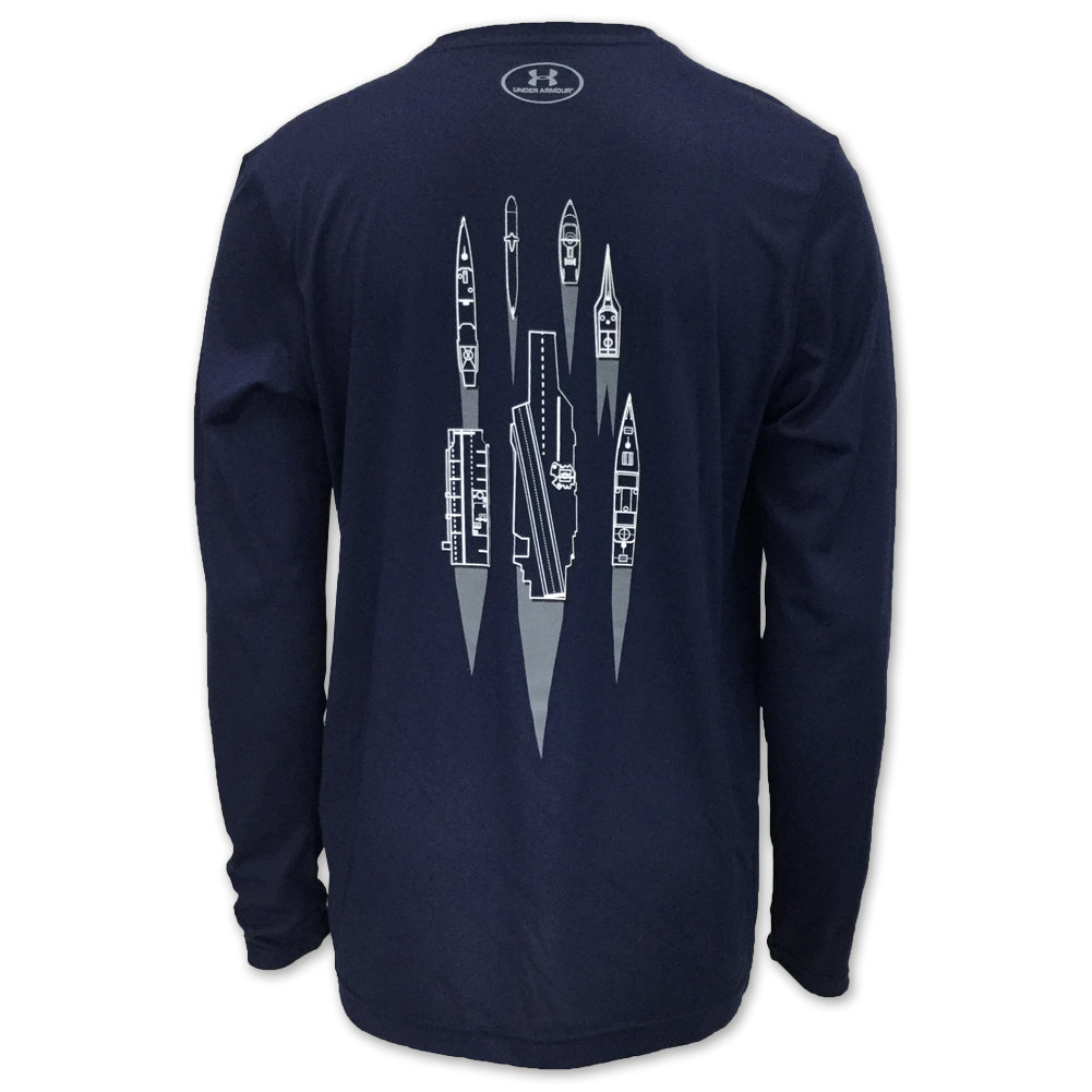 U.S. Navy Navy Under Armour Limited Edition Ship Long Sleeve T- Shirt in Navy | Men's T-Shirts