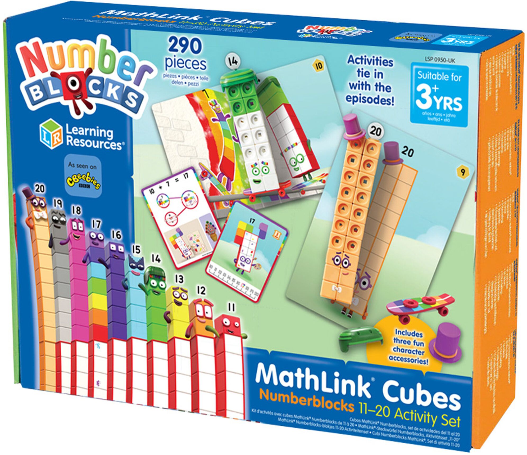 An image of Mathlink Cubes Numberblocks 11-20 Activity Set