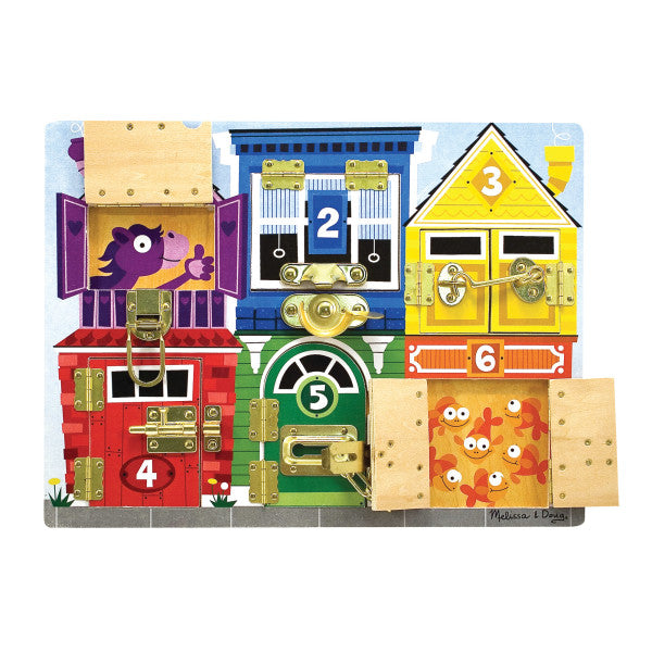 An image of Melissa & Doug Latches Wooden Activity Board