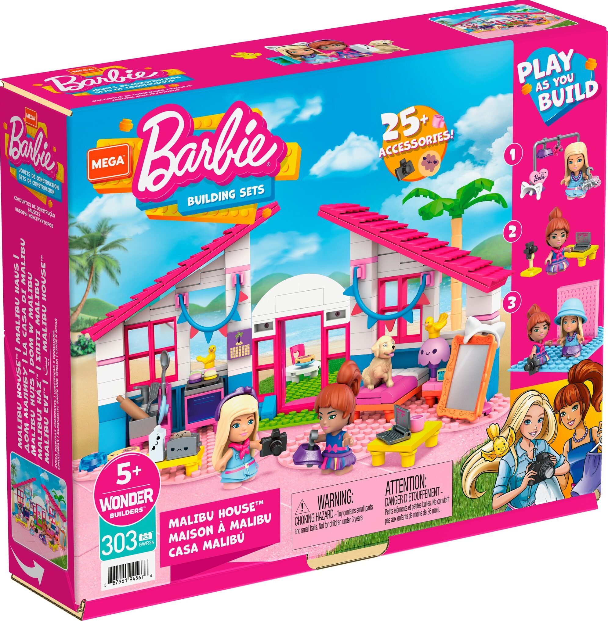 An image of Mega Construx Barbie Malibu House