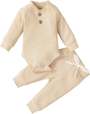 neutral baby lounge outfit