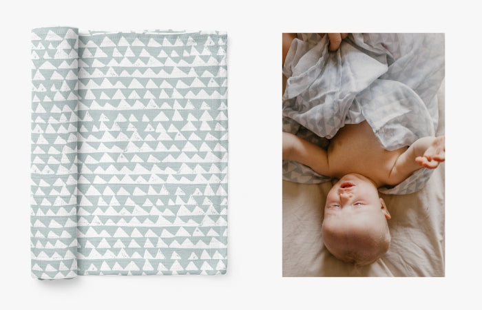 a checkered triangle baby blue blanket for boys