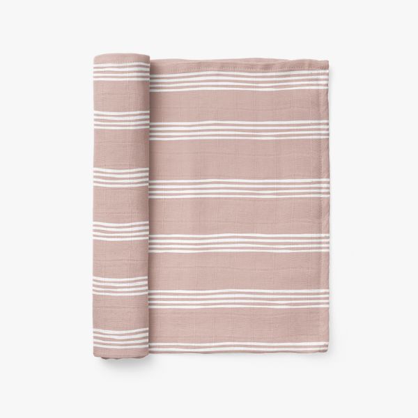 muslin blankets - classic stripes in mauve