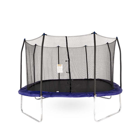 Square kids trampoline with blue spring pad