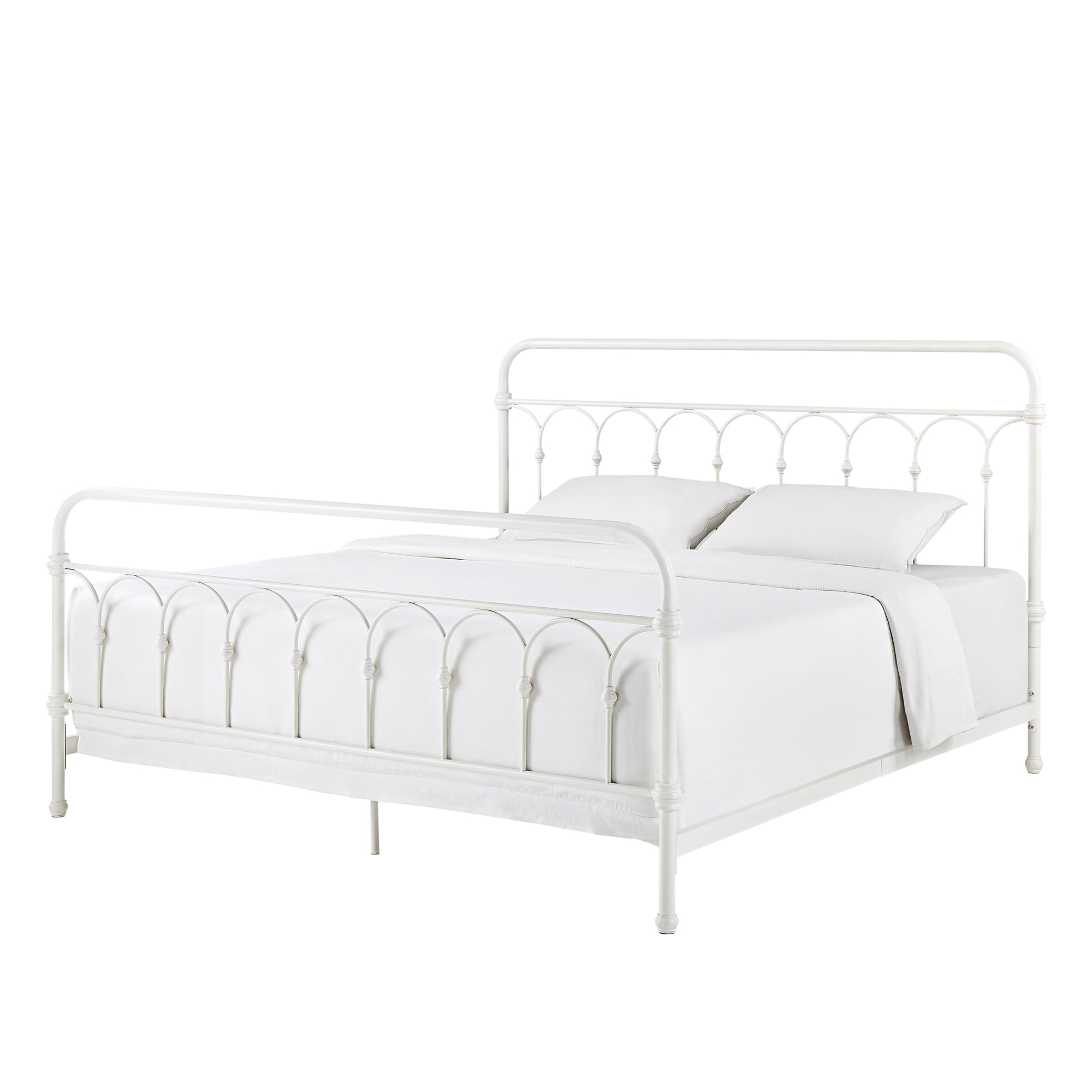 off white metal headboard