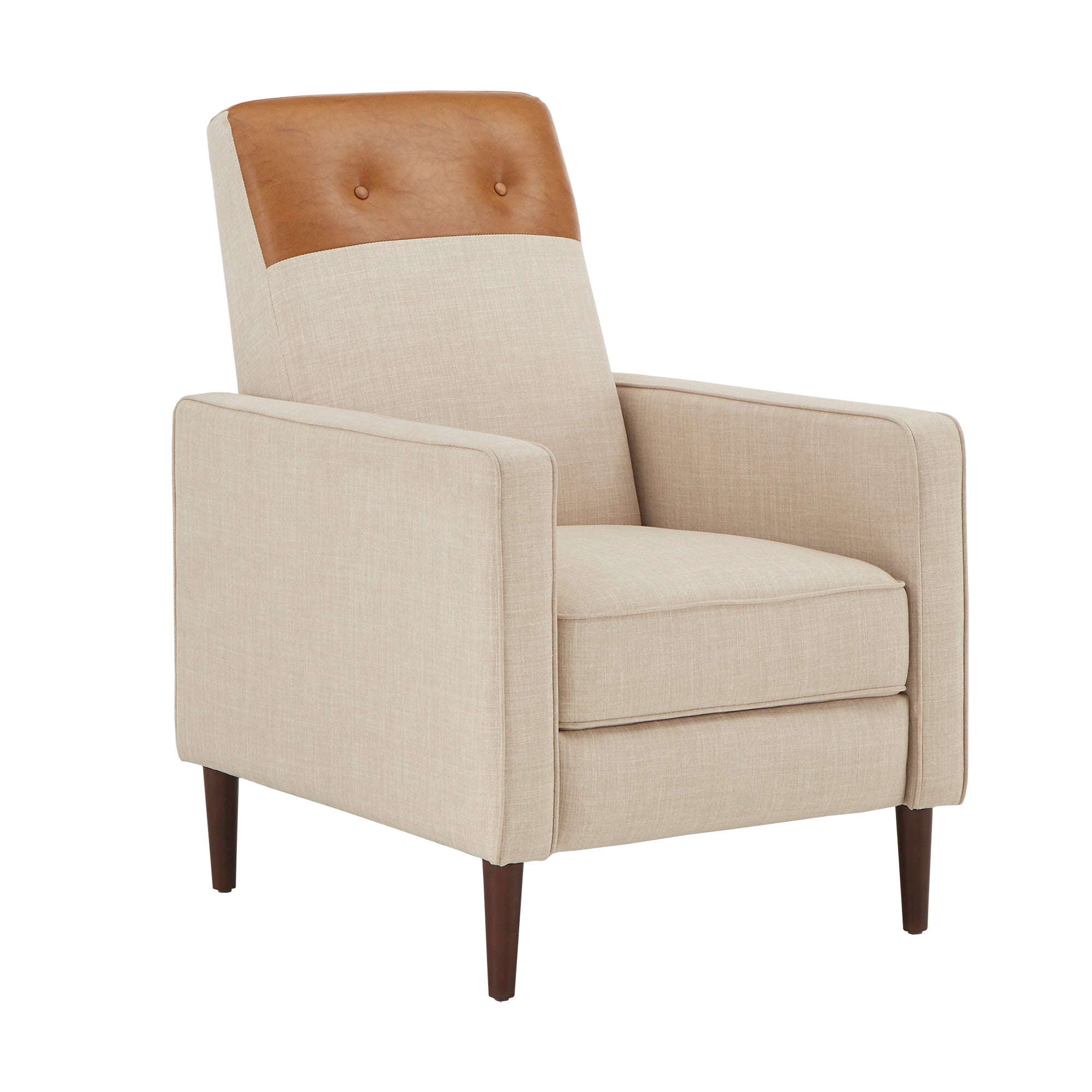 beige push back recliner