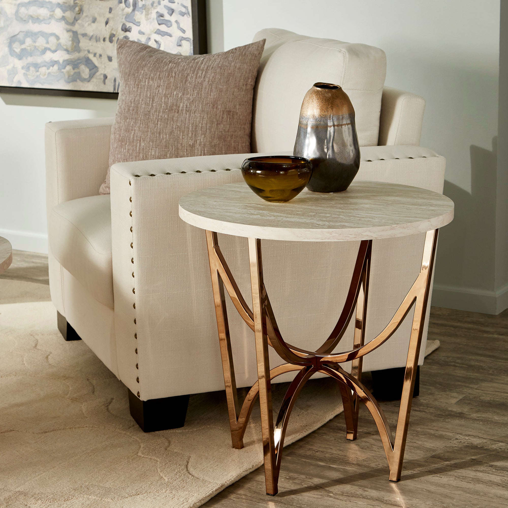 faux marble top end tables