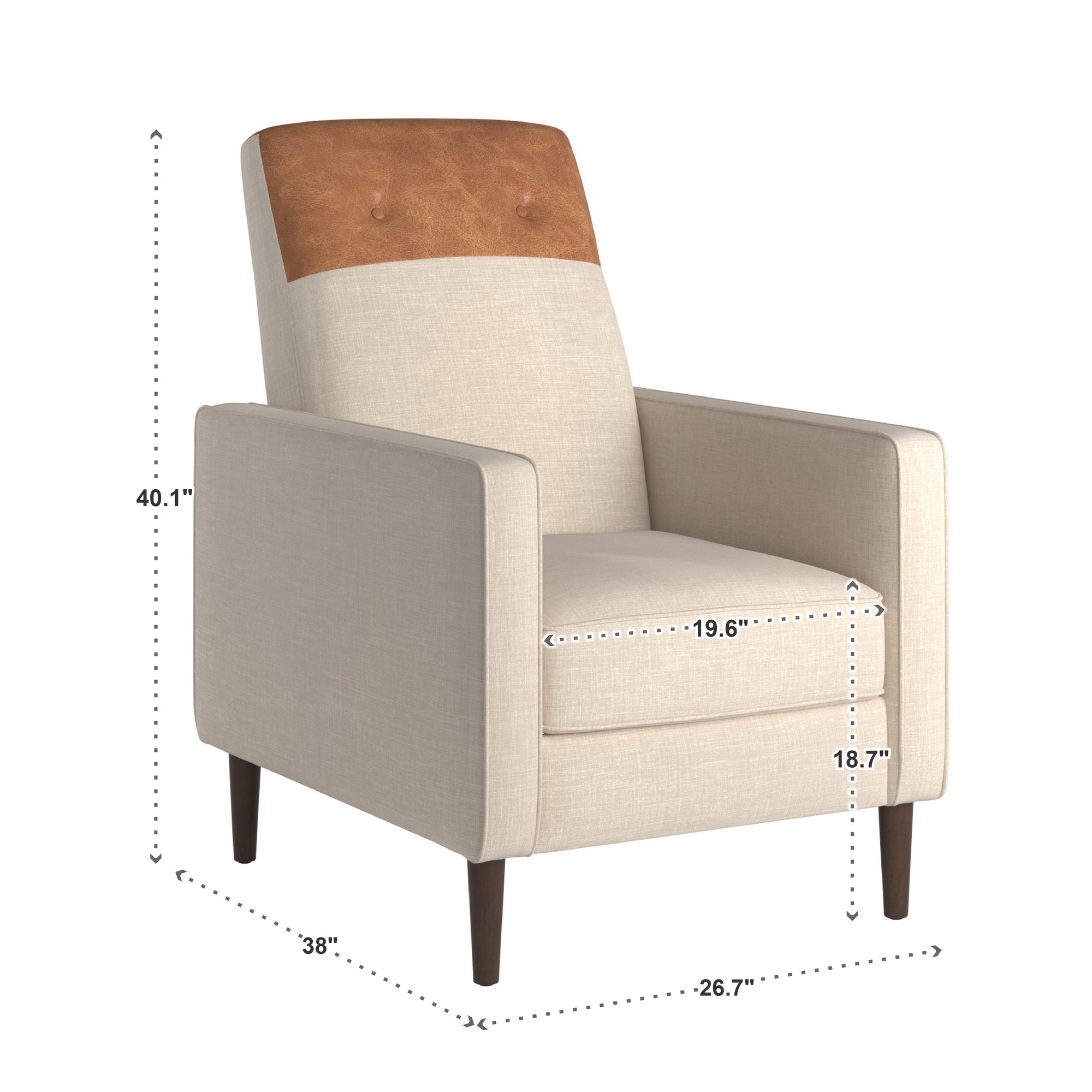 beige push back recliner