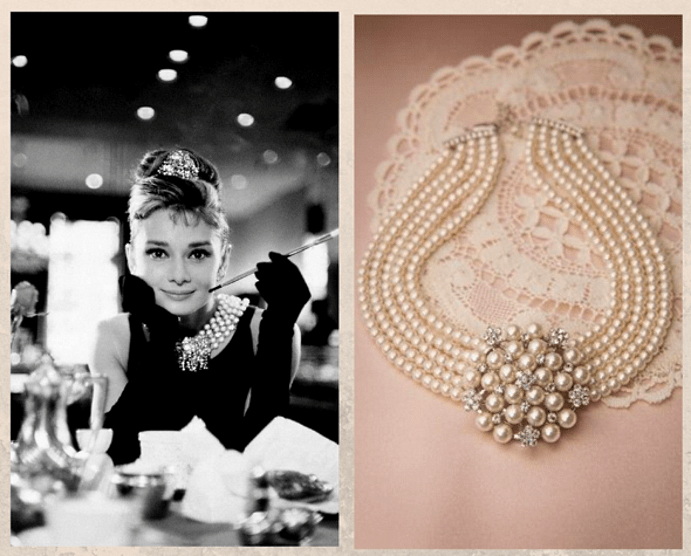 "Breakfast at Tiffany's": Perlen- und Diamantenhalskette