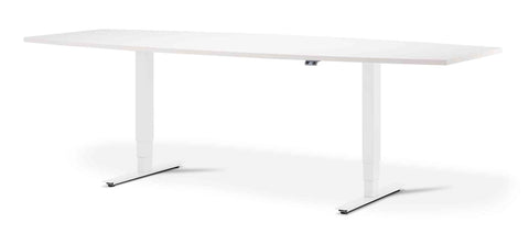 FRISKA Stockholm height adjustable meeting table, white frame with white table top