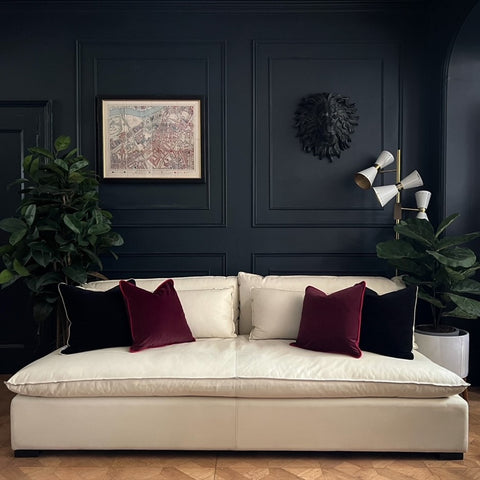 White sofa with cushions