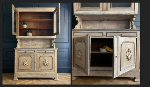 bleached oak French kitchen dresser