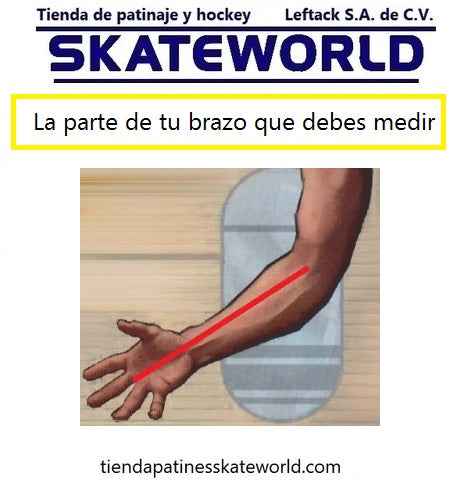 Parte de tu brazo a medir para conocer la talla de tus guantes de hockey