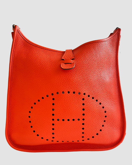 Hermès Kelly Cut Orange Shiny Porosus PHW #R – Airee Edwards