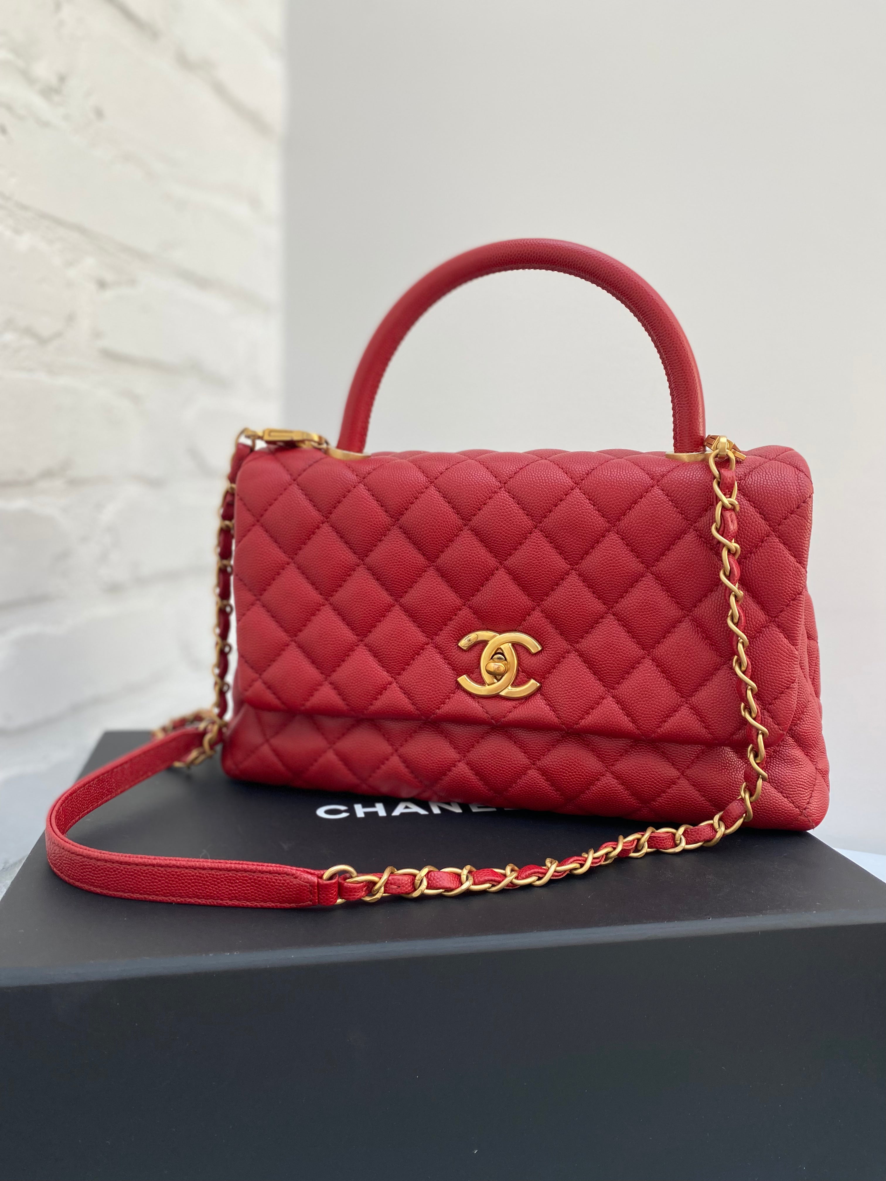 Chanel Red Coco Handle Caviar – Airee Edwards