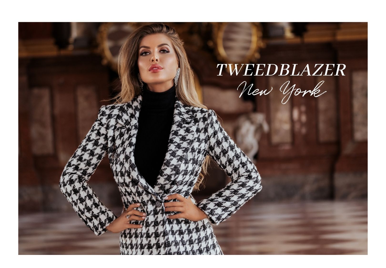 New York tweed heart blazer