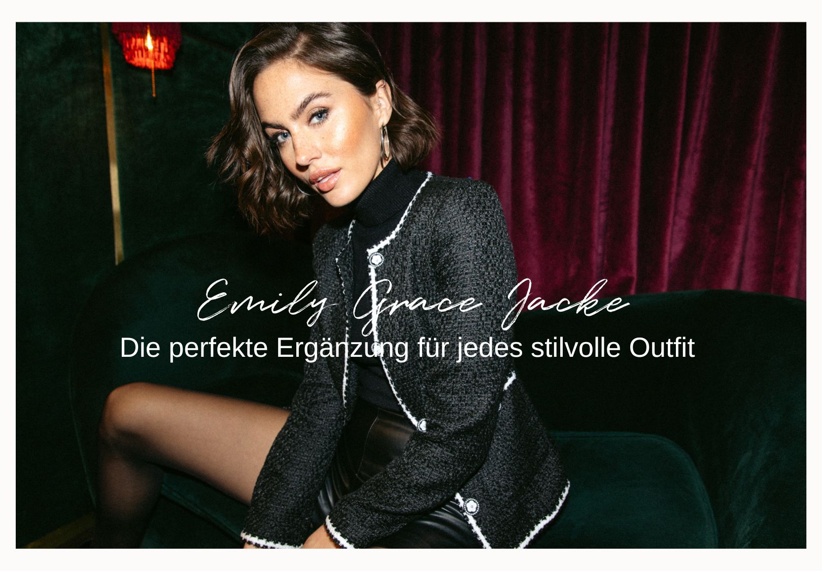 Tweedjacke Emily Grace in schwarz - Tweedheart
