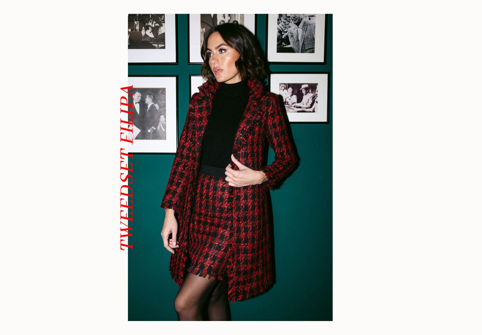 Tweed-Set Filipa in rot/schwarz - Tweedheart