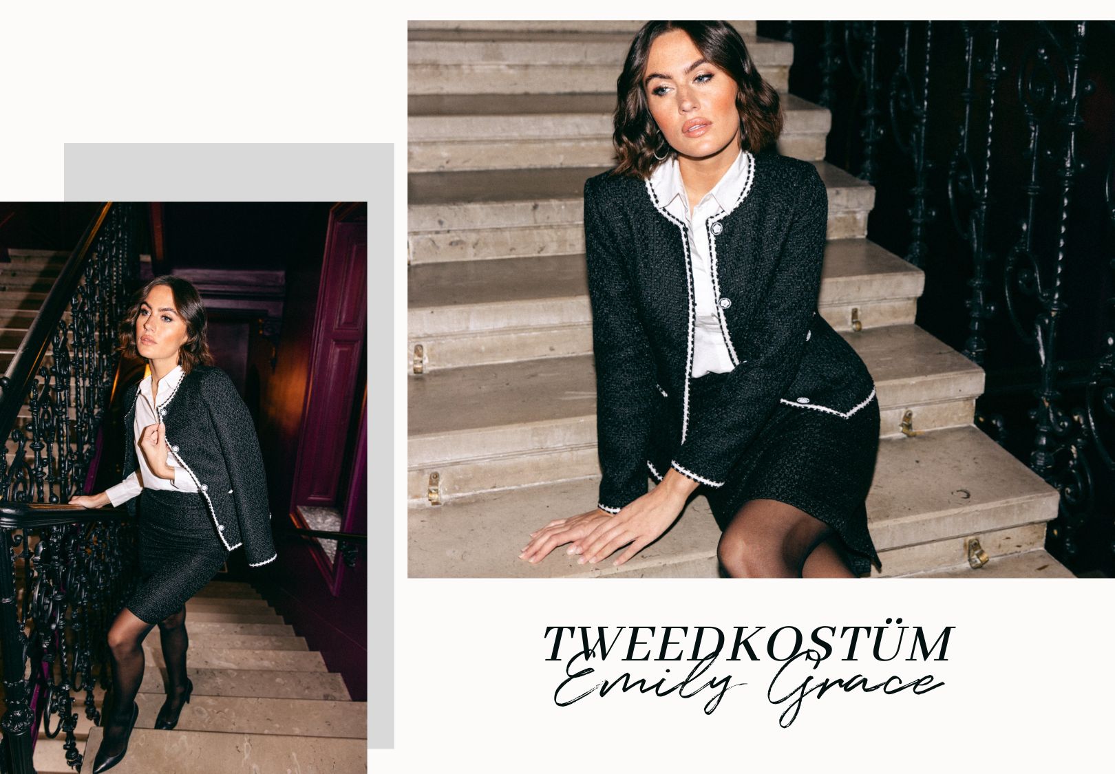 Tweedkostüm Emily Grace in schwarz - Tweedheart