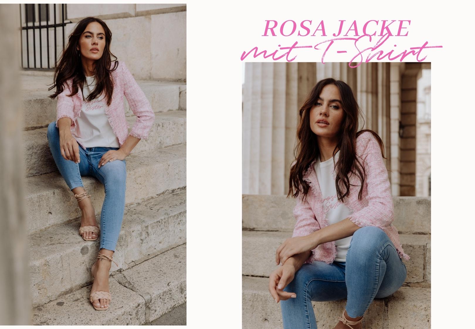 Tweedjacke Rosa mit Shirt