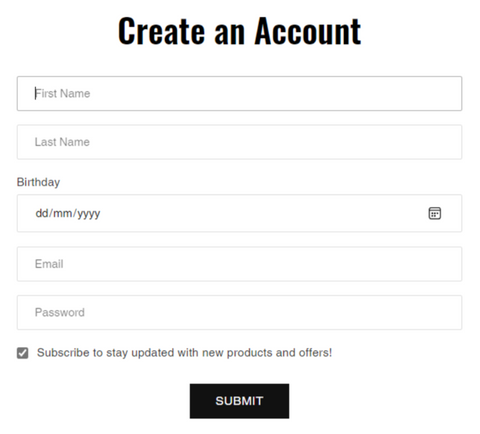 create account