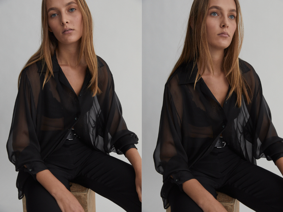 SAINT Classic Silk Shirt Sheer