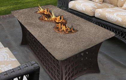 Gas Fire Table Under Covered Patio