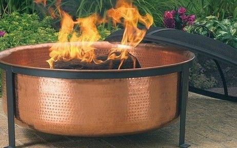 Sunnydaze Decor Hammered Copper Fire Pit Fire Pit Plaza