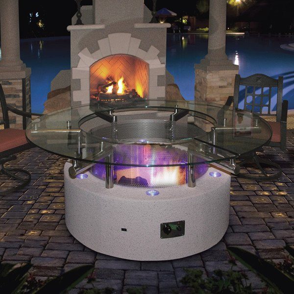 Calflame Natural Gas Propane Fire Pit Table Height Fire Pit Plaza