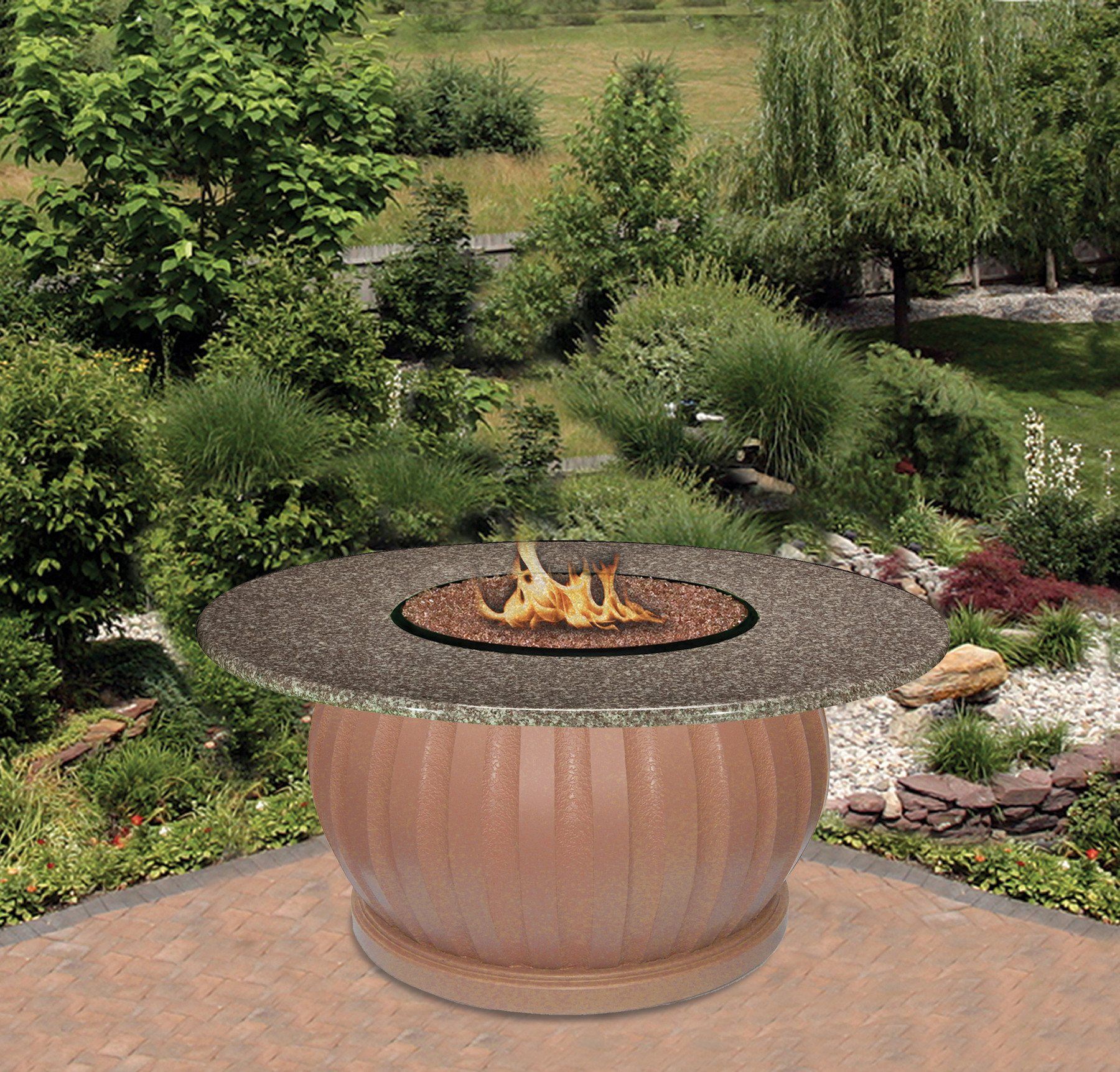 El Paseo Chat Height Gas Propane Fire Pit Table Fire Pit Plaza