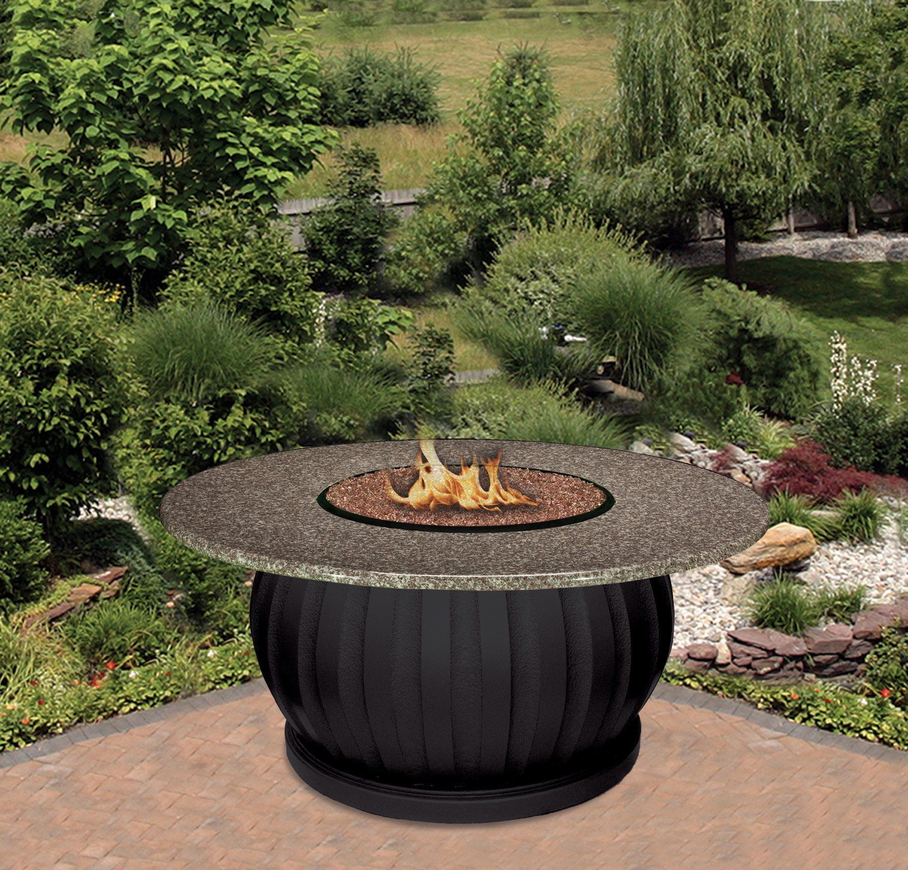 El Paseo Chat Height Gas Propane Fire Pit Table Fire Pit Plaza