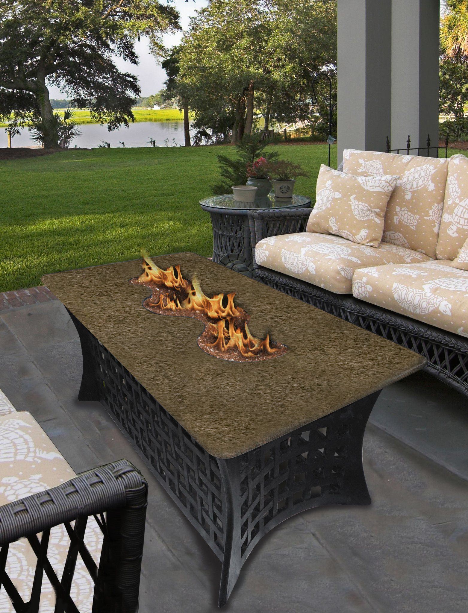 La Costa Del Rio Gas Propane Fire Pit Table Fire Pit Plaza