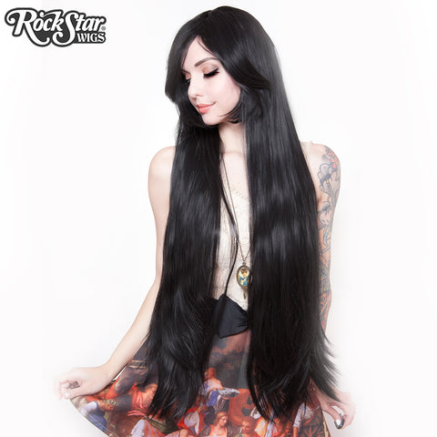 long black cosplay wig with bangs