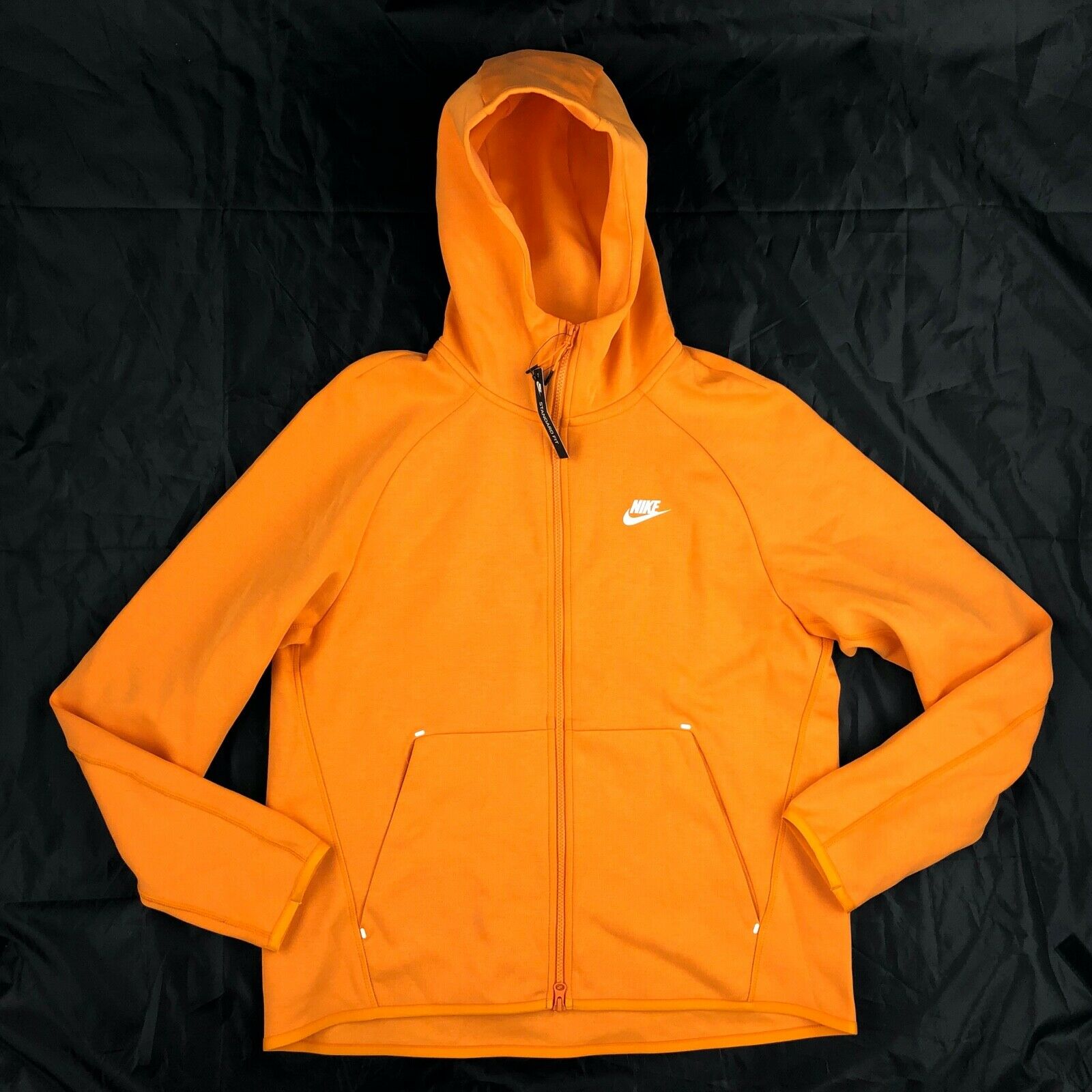 orange tech fleece hoodie