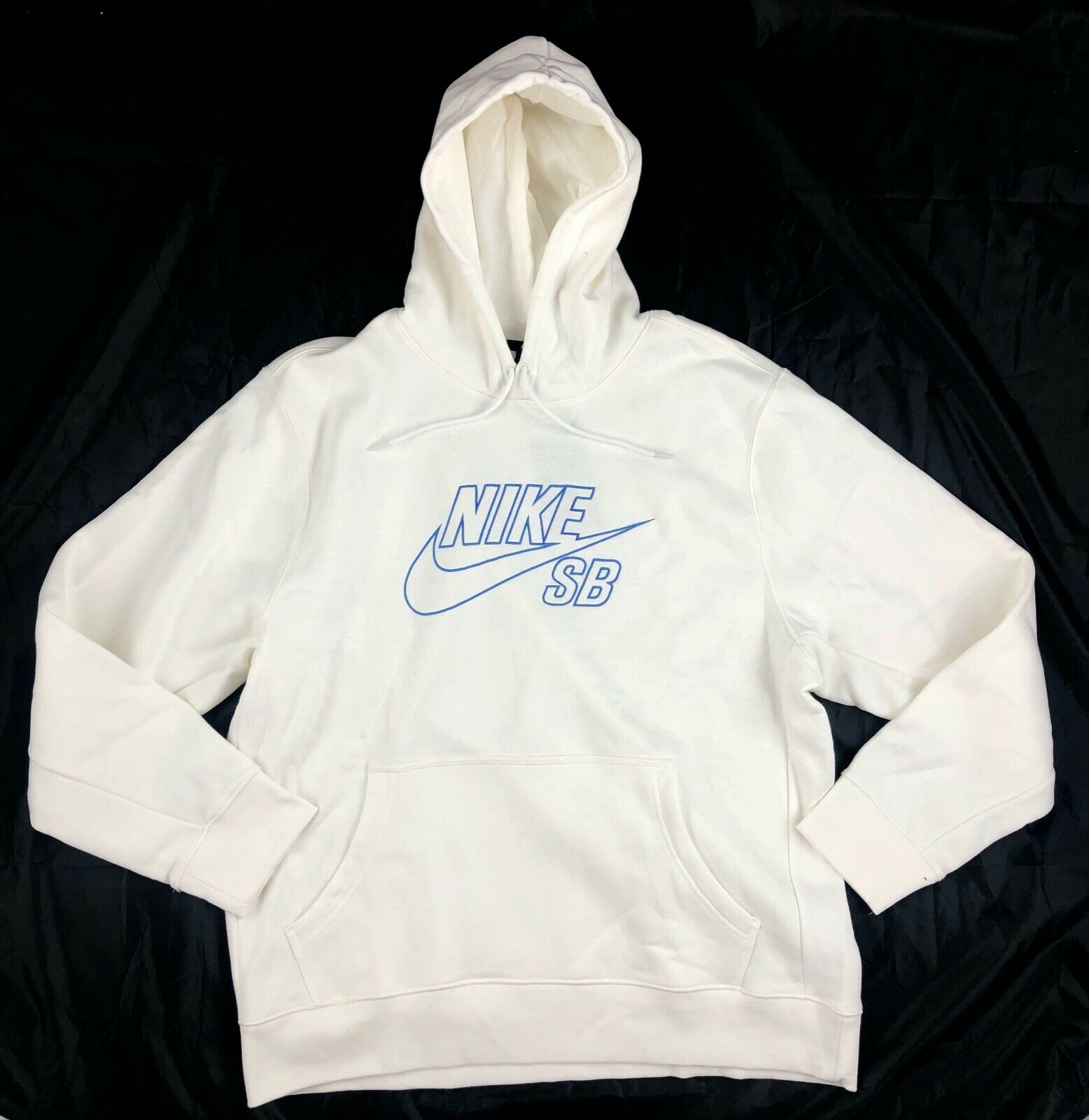nike pullover hoodie with embroidered logo in white