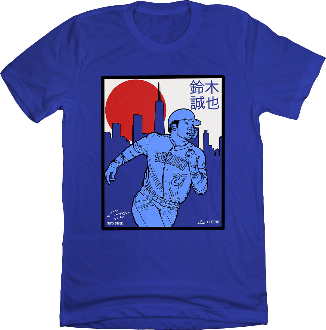 Seiya Suzuki Men's Cotton T-Shirt - White - Chicago | 500 Level Major League Baseball Players Association (MLBPA)