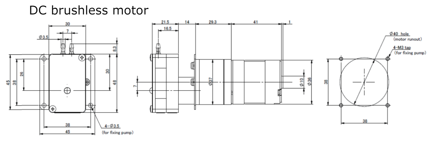 RP-H DC Brushless = Dimensions