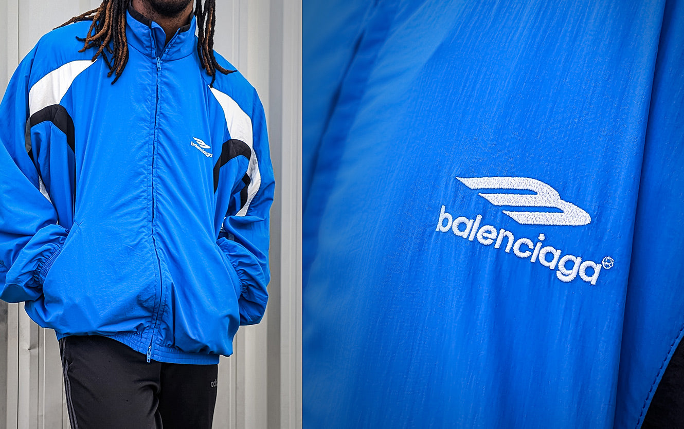 Balenciaga Blue 3B Sports Icon Tracksuit Jacket