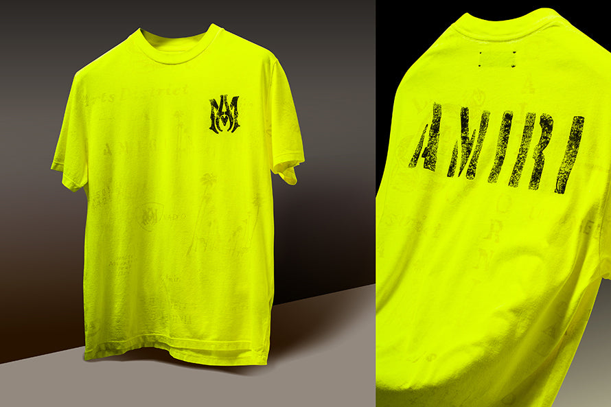 Amiri Lime Army Stencil T-Shirt