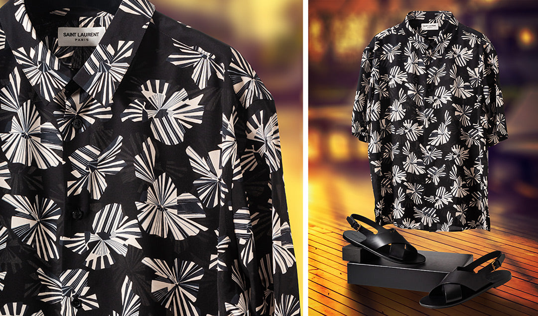 Saint Laurent Origami Print Silk Shirt