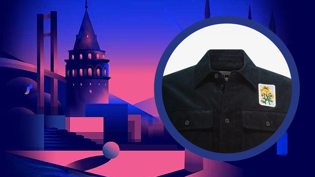 Jil Sander Midnight Blue Patch Corduroy Shirt