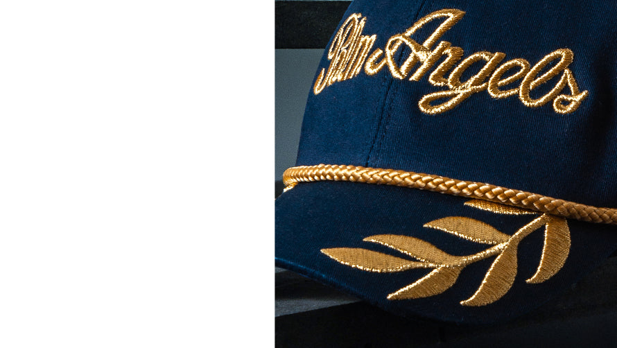 Palm Angels Blue Logo Embroidery Commander Cap