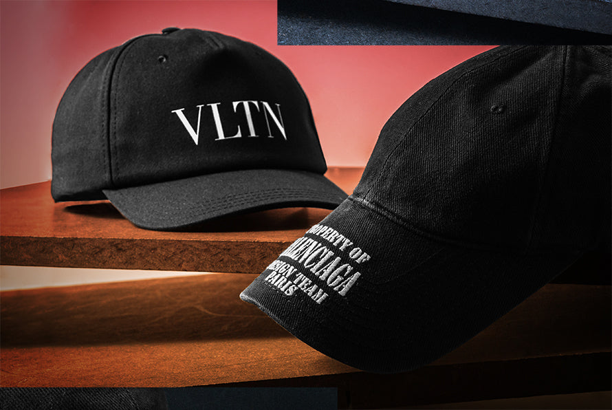 Balenciaga Black Property Logo Cap and Valentino Garavani Black VLTN Baseball Cap