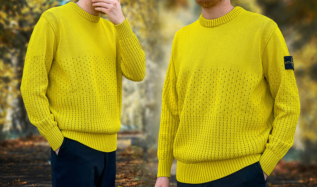 Stone Island Yellow Perforated Sweater