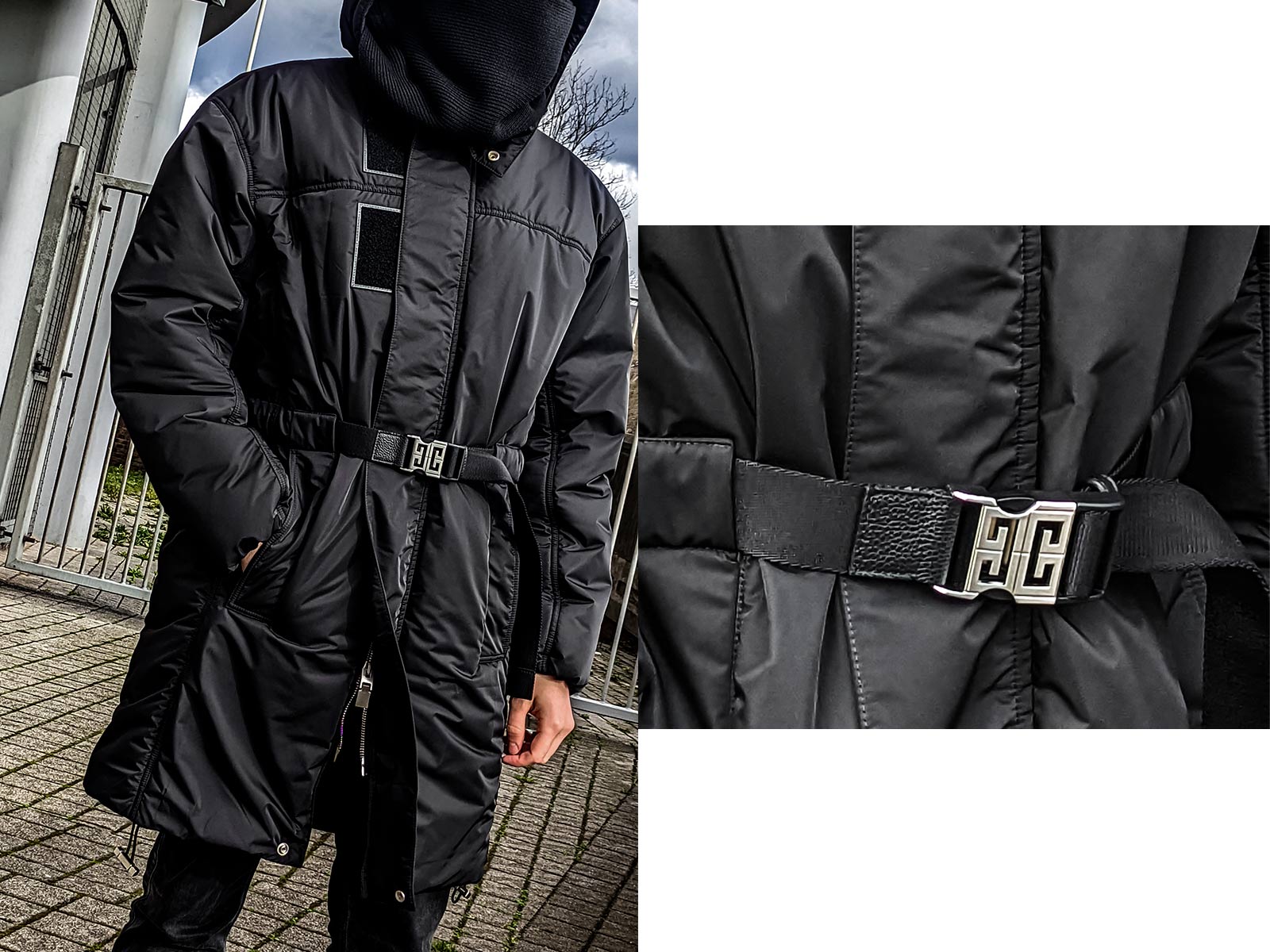 Givenchy Black Parka with Metallic Details